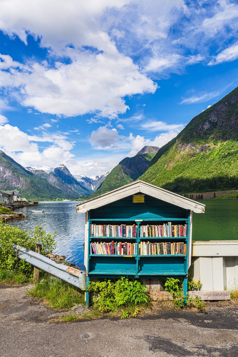 Auf der ganzen Welt gibt es Bücherdörfer, so beispielsweise auch in der wunderschönen Fjordlandschaft Norwegens.