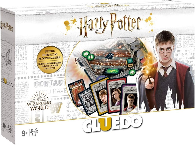 Mit „Cluedo – Harry Potter“ können Spieler*innen in die Rollen von Harry und Co. schlüpfen und einen Kriminalfall lösen.