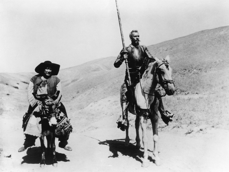 Don Quijote und Sancho Panza in einer 1950er Filmfassung.