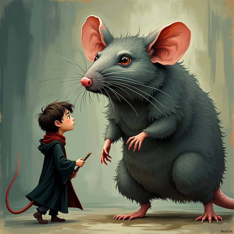 Harry ist sauer auf die Ratte.