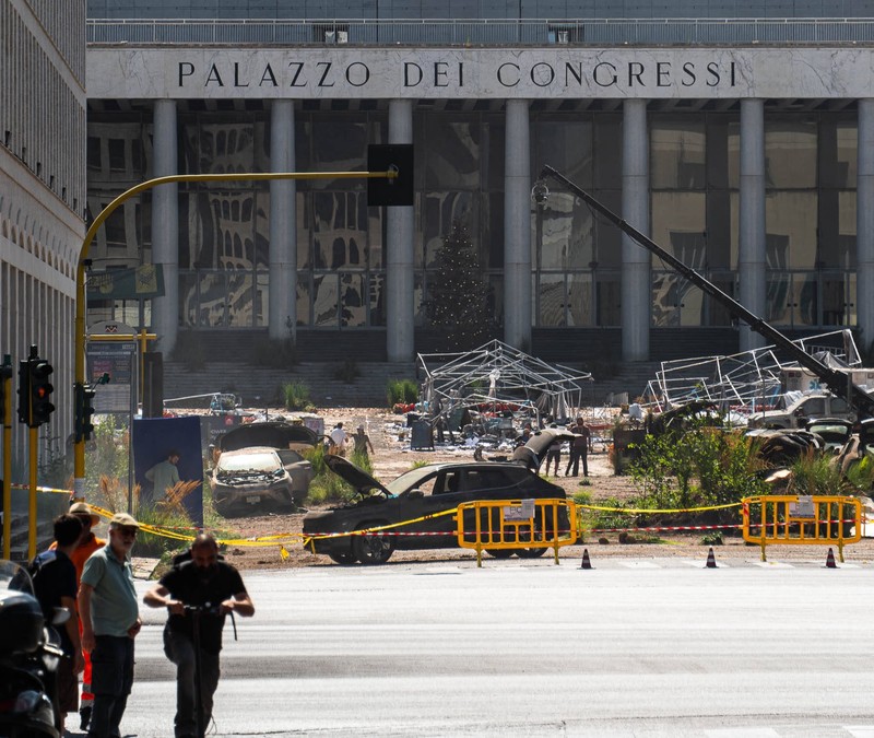 Regisseur Ridley Scott in Rom bei den Dreharbeiten zu „The Dog Stars“.