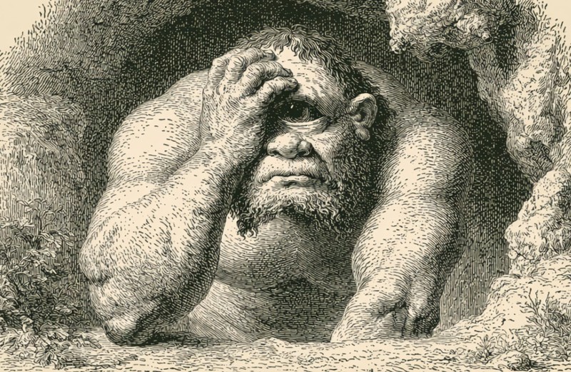 Der Kyklop Polyphem wird von Odysseus überlistet.