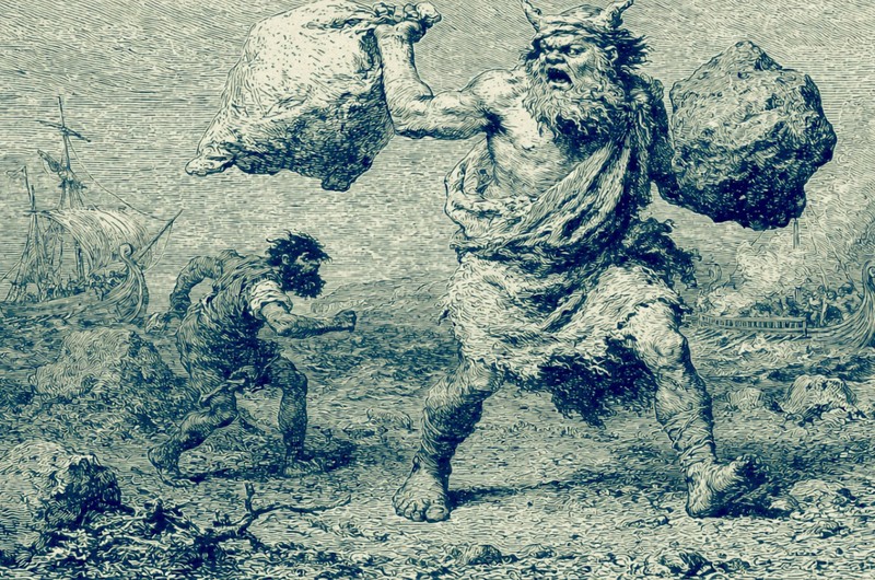 Die Laistrygonen weichen im Film stark vom Mythos ab.