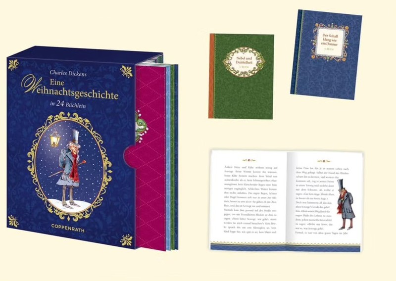 Dickens' Weihnachtsgeschichte in einer hübschen kleinen Advents-Box.