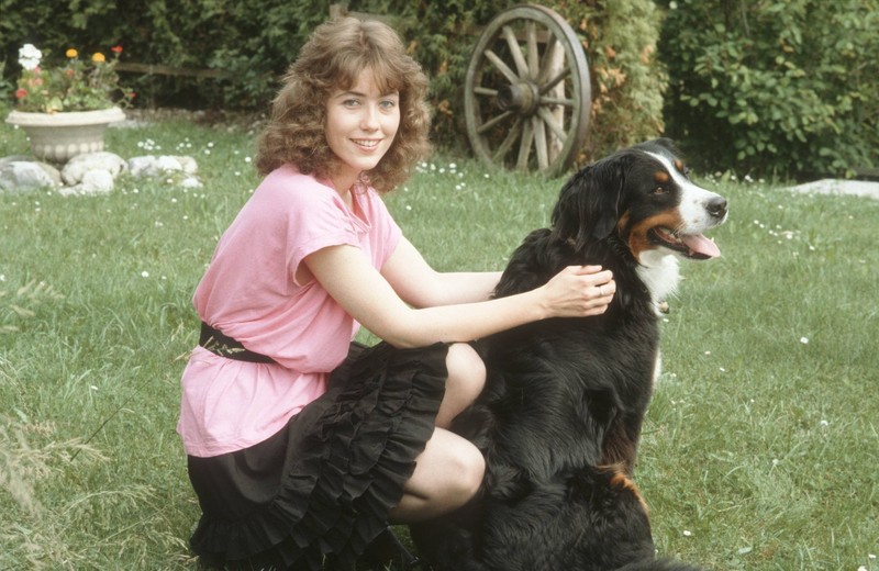 Charlotte Link und ihr Hund Berry im Juli 1988.
